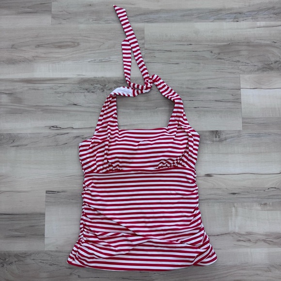Lands' End Other - Lands End Nautical Red/White Stripe Halter Tankini Swim Top Only Women’s 8 NWT